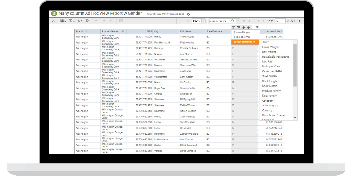 Data Reporting Example