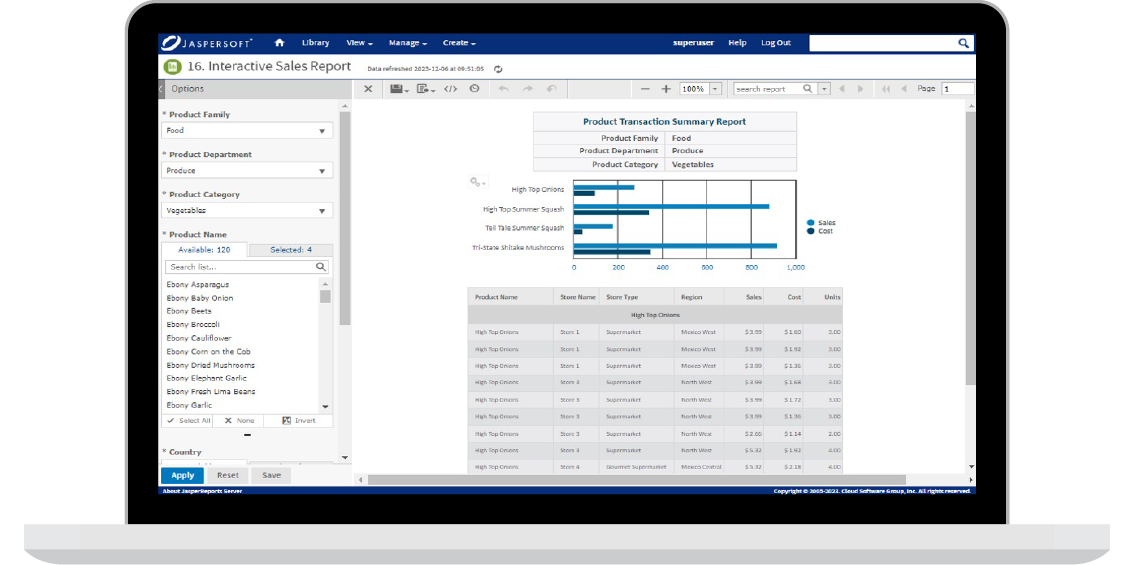 Formatted Reporting Example