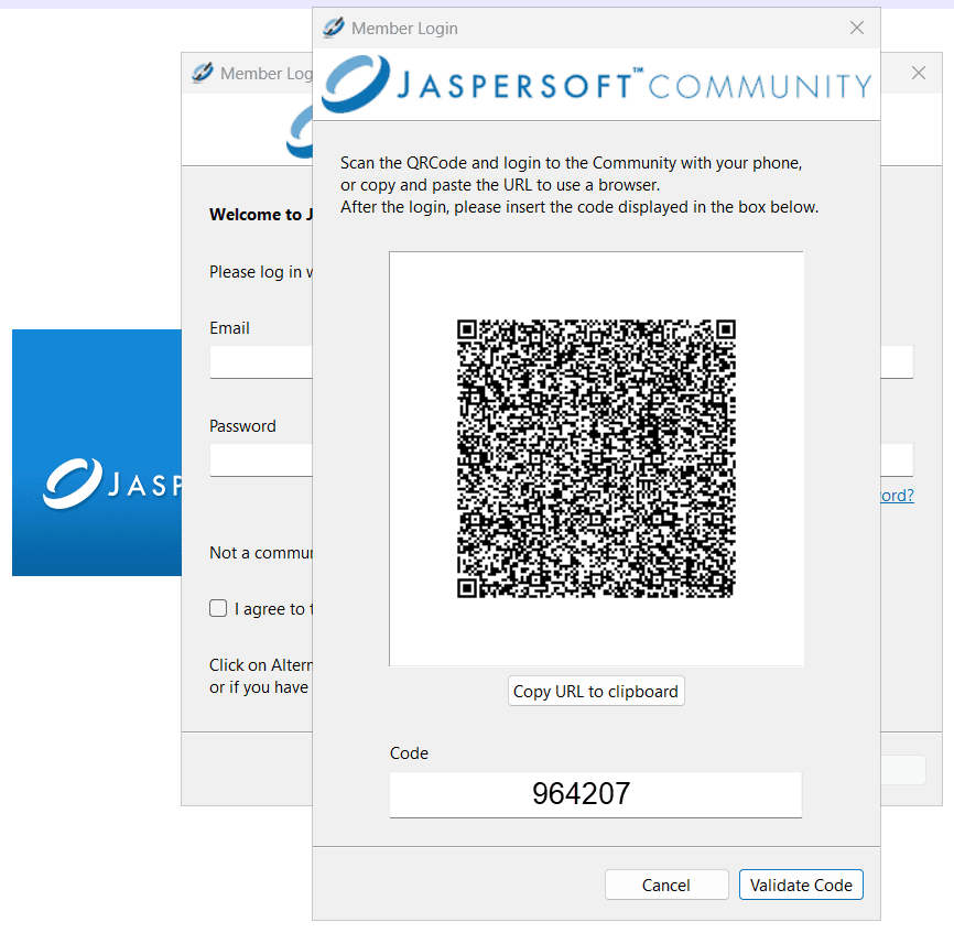 Alternative Logoin Method - paste code into the box below