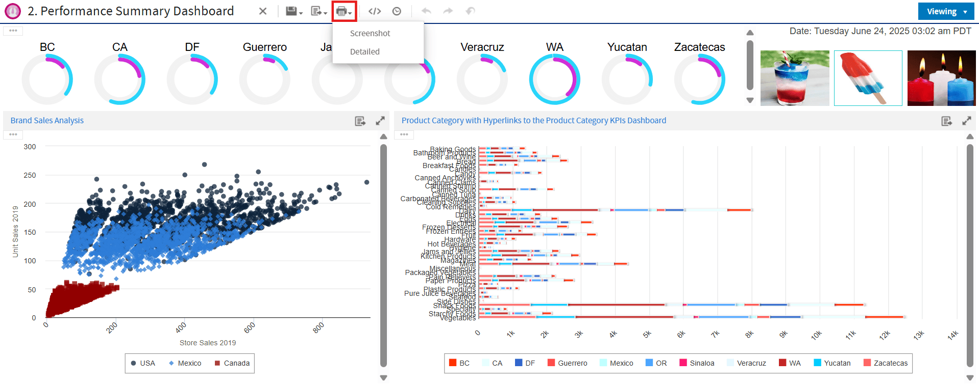 New print functionality - screenshot or detailed options