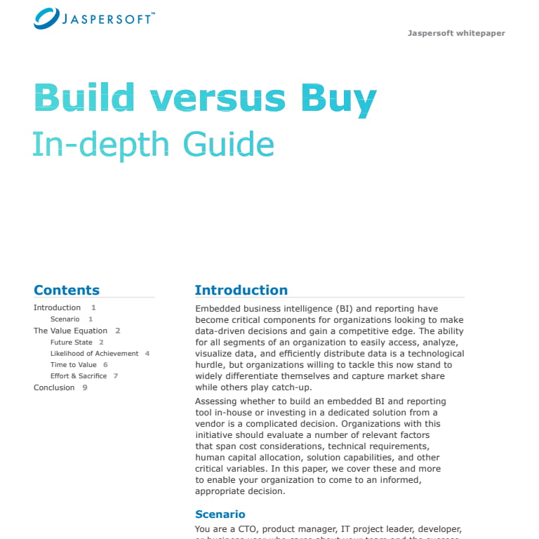 Whitepaper: build vs buy your embedded BI and reporting tools