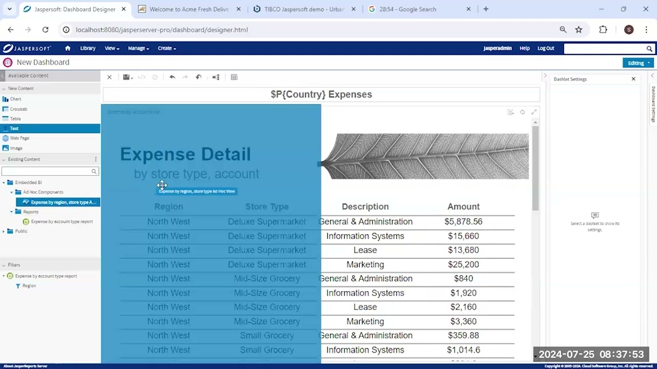 Getting Started: Creating a Dashboard in JasperReports Server